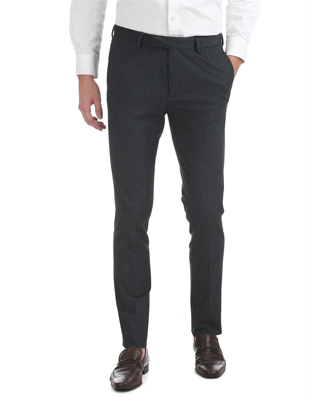 U.S. Polo Assn. Men Textured Formal Wear Trousers